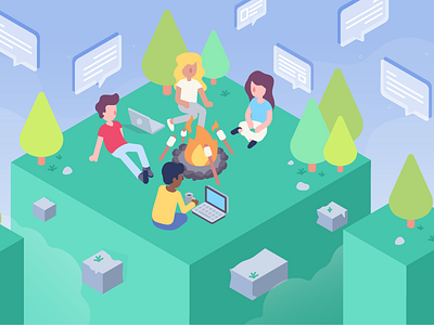 Teamwork blink contact favourite friends future illustration island iso teamwork world