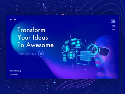 Vr Web homepage illustration landing minimal vr web