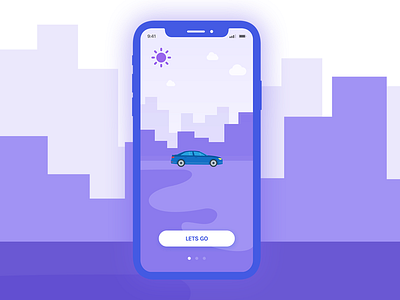 Onboarding app car illustration ios mobile onboarding trip