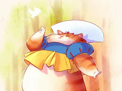 Cat like a Disney' princess animal cat character character design princess raster