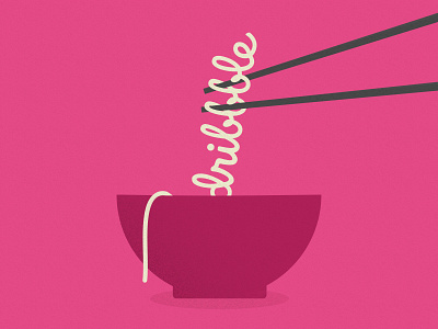 Hello Dribbble...stay hungry! asian food chopstick chopsticks debut noodle noodles soup