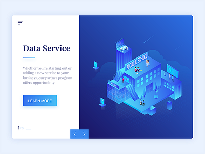 Web 2.5d data education home inset isometric web