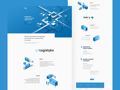 LTL website forwarding icons illustrations landing page logistics shipping transport ux website