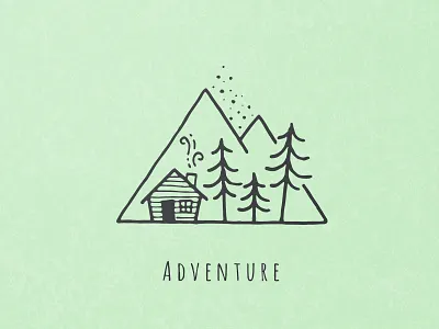 Hand Drawn Mountains adventure camp hand drawn illustration mountain nature night peak pine tree