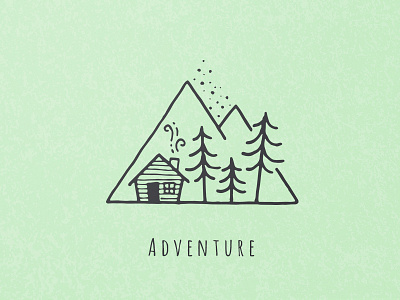 Hand Drawn Mountains adventure camp hand drawn illustration mountain nature night peak pine tree