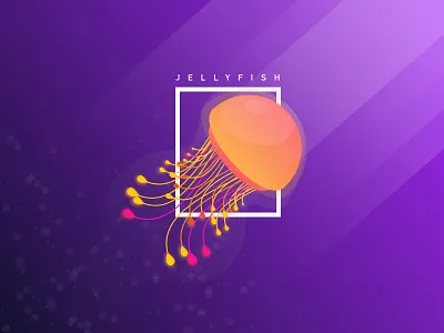 Jellyfish art fish flat illustration jellyfish ocean poster sketch