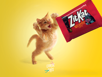 Zit Kat collection designtion eraser funny graphic design illustration kitkat life logo logotype mistakes typography