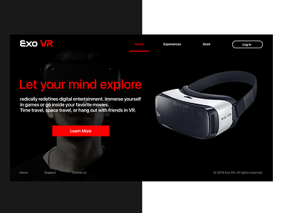 Exo VR #DailyUI 05 dailyui ui ux virtual reality vr web design website