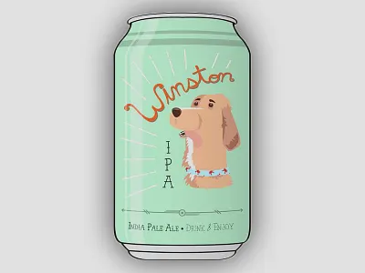 Winston IPA beer can canine dog golden retriever ipa retriever winston