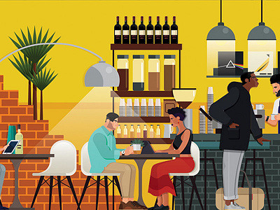 Coffee caffeine coffee coffeeshop cowork hip illustration modern record shop studio work