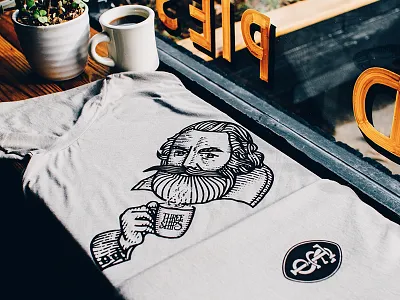 Three Ships Coffee Screen Print coffee engraving illustration screen print three ships