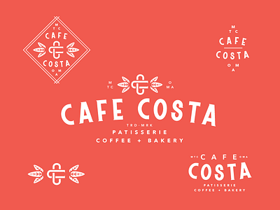 Cafe Costa badge food lettering logo logo design logotype restaurant logo vintage