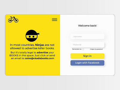 Okadabooks Login Concept login ui user interface ui design