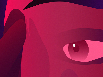 Overthink eye face girl illustator illustration pink vector