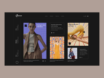 Central black design fashion girl grid scroll shop ui ux web