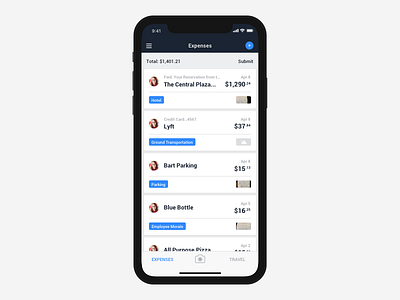 TravelBank iPhone X Support app apple design expenses iphone iphone x product design screen travel ui ux