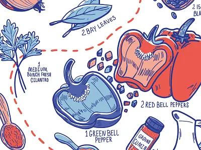 Black Bean & Rice Salad food illustration recipe