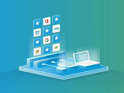 Digital Economy devices digital economy ecosystem gradients illustration perspective