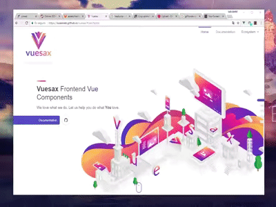 Vuesax animation css frontend gif gradient javascript landing page vue vuesax web