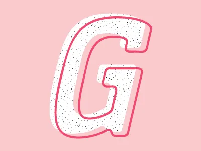 Alphabet Series - G alphabet bug character dots drip g letters love pink plants pot woman