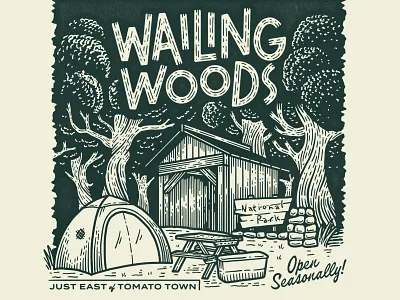 Fortnite Series - Wailing Woods camping forest fortnite illustration shack tent trees woods