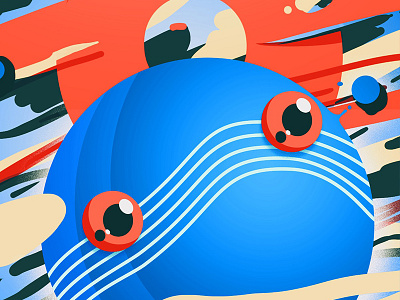 Howdy character clouds eye eyes face floating illustration inky photoshop