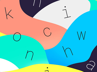Konichiwa color hello illustration japanese konichiwa