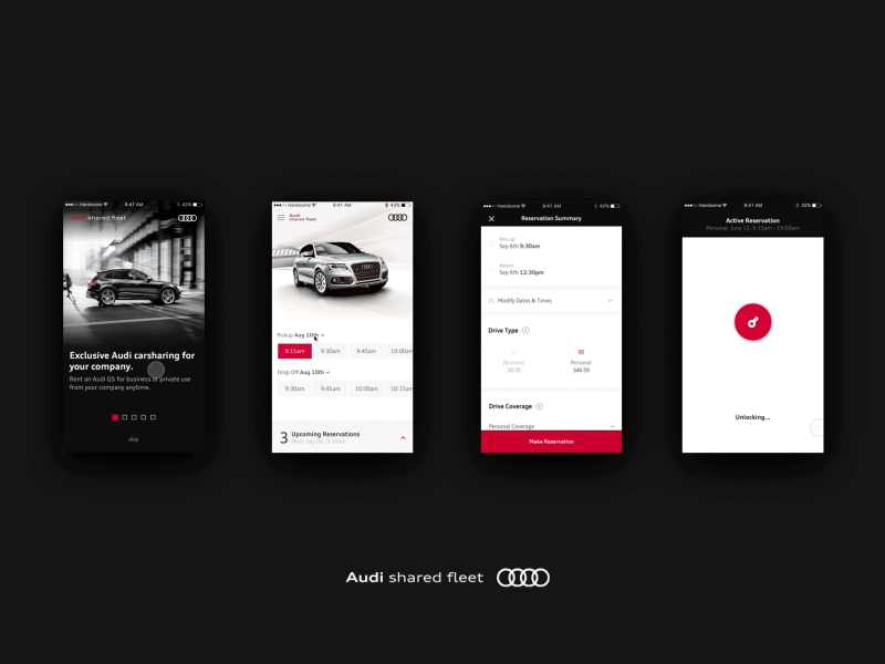 Audi Motion Design audi handsome luxury ridehshare ui ux