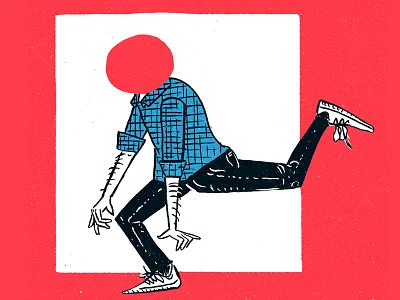 Runner brush character illustration photoshop red round