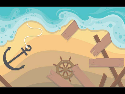 Summer banner beach blue illustration sea summer vector wind