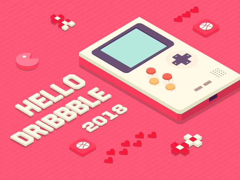 Hello Dribbble 2.5d colors dirbbble hello illustration