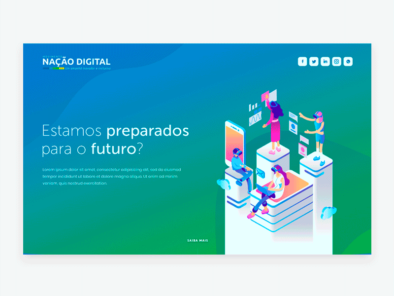 Landing page - Nação digital flat hotsite landing minimalist responsive ui ux website