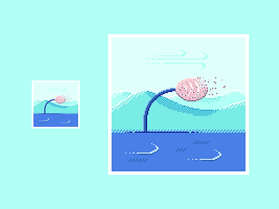 A Gust of Wind landscape pixel art pixels retro tree