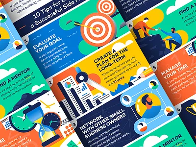Side hustle infographic business character design flat illustration income job money work