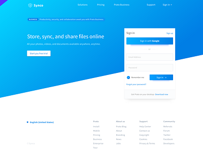 Synco clean copied design landing minimal page sketch ui ux website