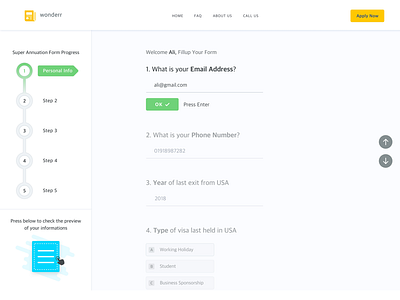 Wonderr clean copied design landing minimal page sketch ui ux