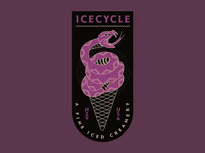 Icecycle Creamery Snake branding brooklyn creative direction ice cream illustration nevada new york nyc reno snake
