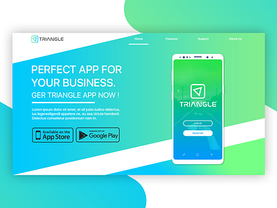 App Landing Page #DailyUI 06 app website gradient landing page triangle ui user interface ux web design website