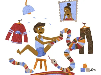 Watch out - Snakesock Attack! children clothing danger illustration kidlitart snakes socks