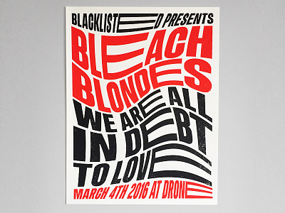 Bleach Blondes aforox silkscreen design graphic design minimal poster trippy type typography warp