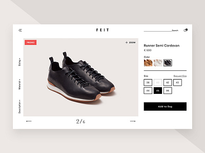 Feit Product Page cart e commerce ecommerce fashion luxury page product shopping style ui ux