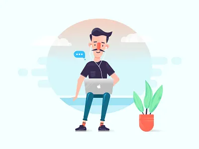 Feels like spring artwork character clean colors design fresh gradients illustration illustrations illustrator