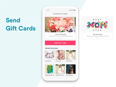 Gift Cards gift gifting myntra ui ux visual