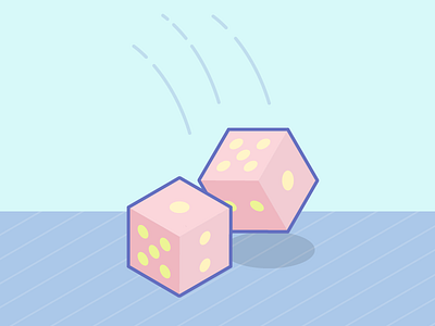 Die roll dice illustrator isometric pastel