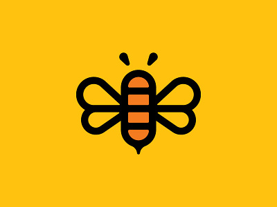 Honeybee bee brand cute honey logo mark narure