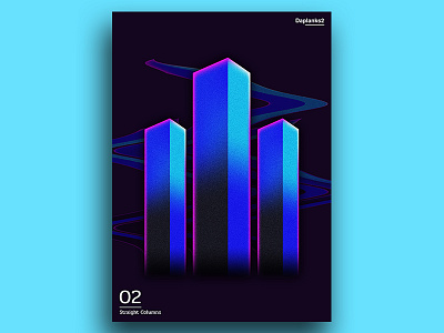 02 Straight Columns 80s columns poster vaporwave