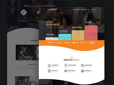 Business company agency analytics business corporate creative landing result shop startup ui ux wordpress