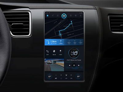 Vehicle Navigation car cluster dashboard interaction map ui ux