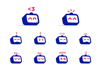 ReviewBot Emojis animation blue brand branding clean expressions gif identity logo motion red robot