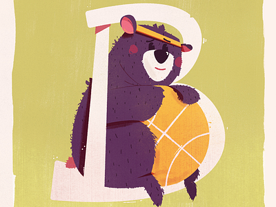 Black berry Bear w ball balancing balance ball bear black bear